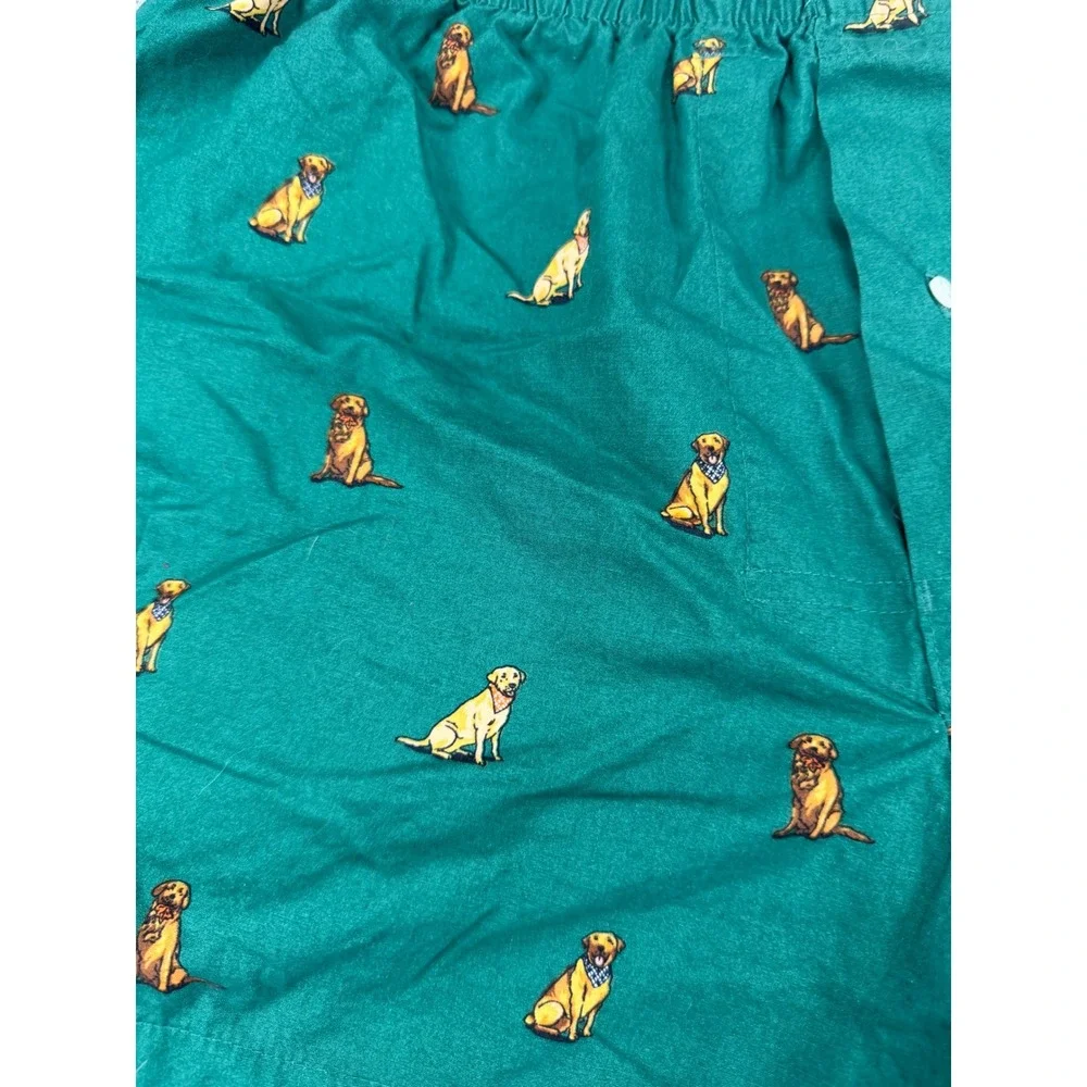 J.Crew Mens Green Golden Retriever Dog Print Cotton Boxers Size S Small